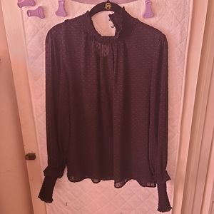 Sheer Swiss Dot Blouse